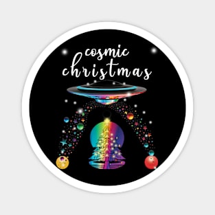 Cosmic Rainbow Christmas Moon and Stars Magnet